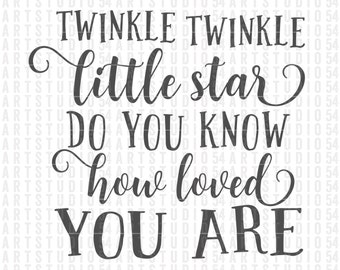 Twinkle Twinkle Little Star - Digital File - Clip Art - SVG, PNG, JPG, - Personal and Commercial Use - Artstudio54