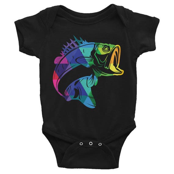 Infant Bodysuit with Colorful Fish on Front