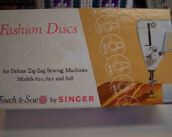 Singer Touch & Sew Fashion Discs 12 Cams for Deluxe Zig Zag Sewing Machines Models 620, 625 and 628