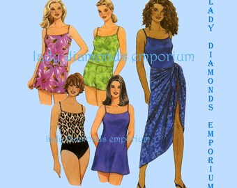 Size 18-24 Misses' Plus Size Swimsuit Sewing Pattern - Two ...