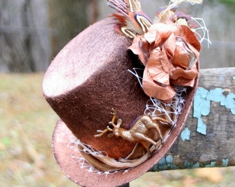 Copper Tophat, Deer and Woodlands Steampunk