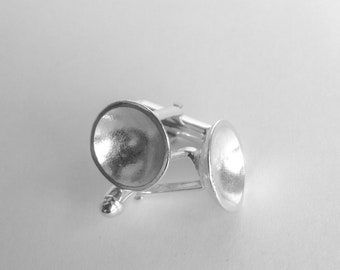 Sterling silver domed circle cuff links
