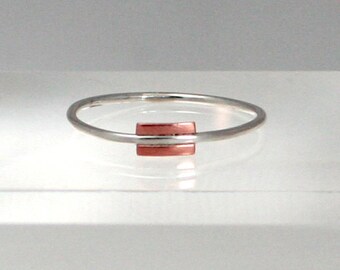 statement rings, equal, equal sign, equality, copper and silver, friendship ring, lovers, copper and silver ring, eco friendly, women