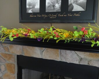Spring Garland, Summer Mantle Garland, Spring Floral Decor, Mantle Decoration, Mantle Swag, Swags By Kari