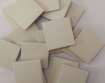 Ceramic mosaic tiles, 47x47 mm (1-7/8 inch), Matt Off White