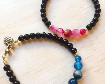 Agatha | Agate and Onyx bracelet