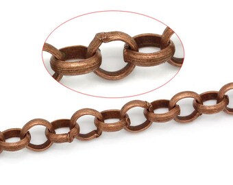 16' Copper Rolo Chain - 5mm - 5M - Ships IMMEDIATELY from California - CH527