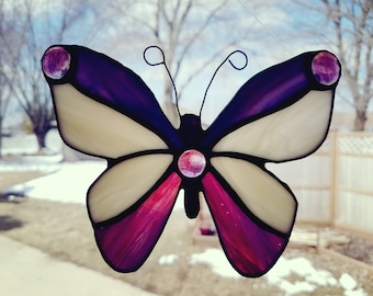 Purple Butterfly Stained Glass