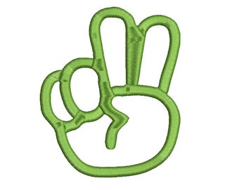Hand with 2 fingers embroidery design Instant Download