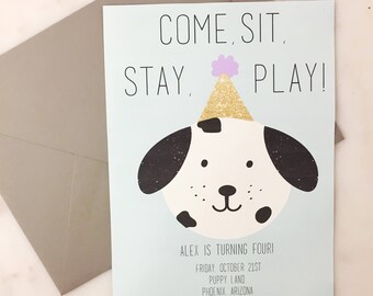Printable Puppy Birthday Party Invitation