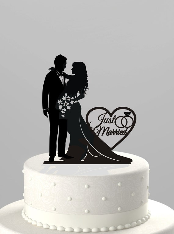 Items similar to Wedding Cake Topper Silhouette  Bride and 