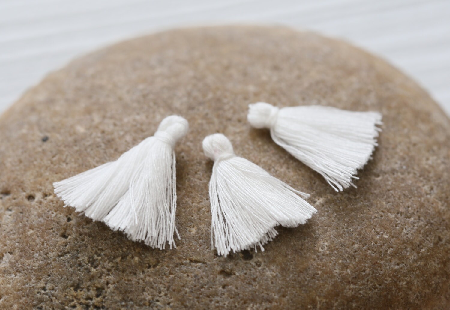 Mini Tassels 5 Pieces Tiny White Tassels Cotton Tassels