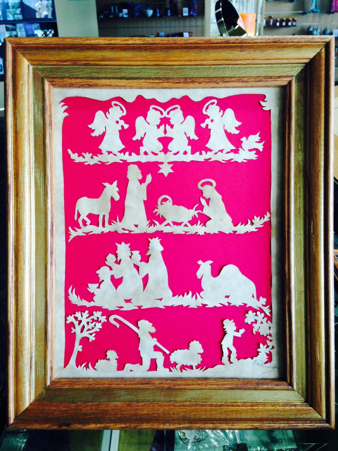PAPERCUT Nativity Story ORIGINAL ART Handmade Paper Cutting