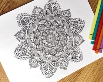 Mandala Coloring Page Valentine's Day printable