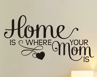 Home Is Where Your Mom Is wall decal living room, kitchen or family room wall decor
