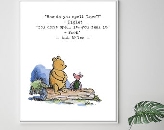 Winnie the Pooh Quote Print I just wanted to be sure of you