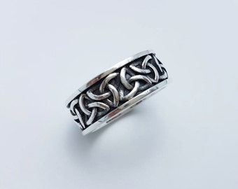 Celtic V.1, Silver Celtic Ring, 925 Sterling Silver,Black