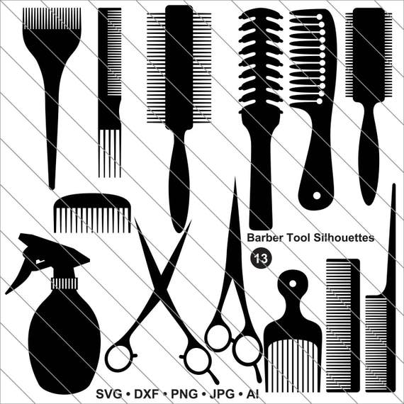 Download Barber Tool Silhouettes SVG hair salon clipart Barber Tool