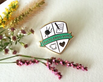 I Make, Therefore I Am - Facio Ergo Sum Enamel Pin - Motto Lapel Pin // Hard Enamel Pin, Cloisonné, Pin Badge