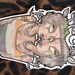 Tattooed Siamese Twins Conjoined Girls w Big Eyes collectible art sticker