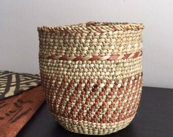 Natural and Rust African Iringa Basket