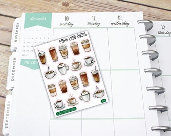 Drawn Coffee, Happy Coffee, Coffee Mug, Coffee, Vinyl Sticker, Function Stickers, Erin Condren, Happy Planner, Planner Stickers || I019
