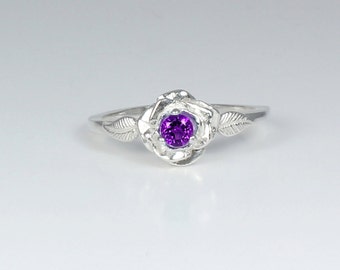 Genuine African Amethyst Ring Sterling Silver / Sterling Silver Amethyst Ring