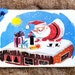 Retro Santa Visits A Camper Trailer Christmas Gift or Scrapbook Tags or Magnet #581