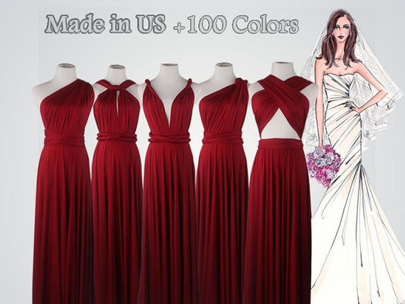 red wine color bridesmaid dresses