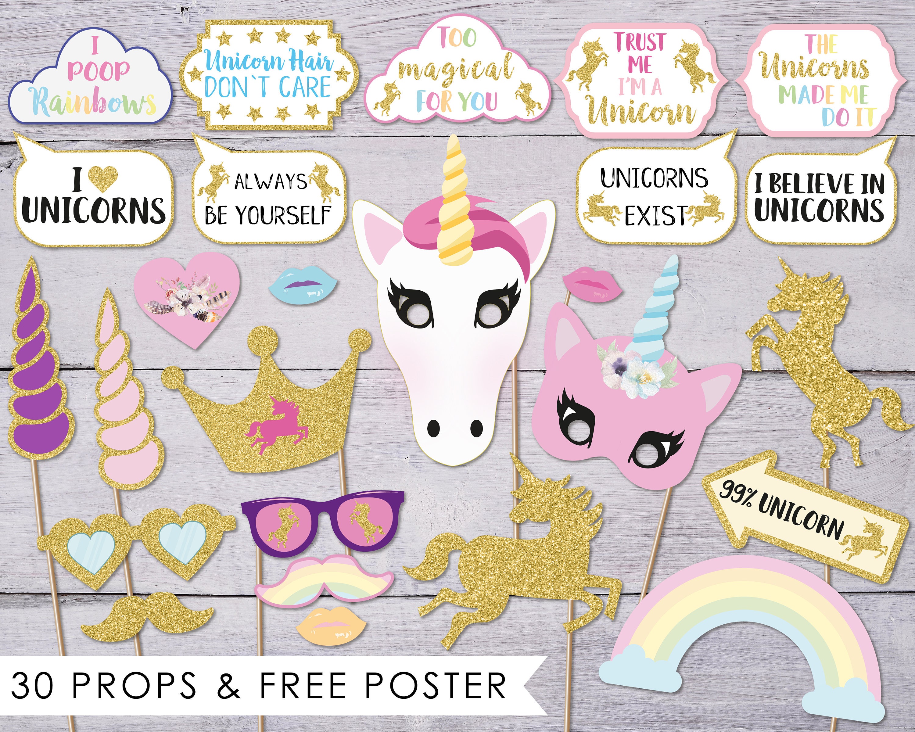 unicorn party photo booth props unicorn birthday photobooth