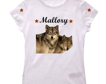 Wolf girl shirt tee personalized with name
