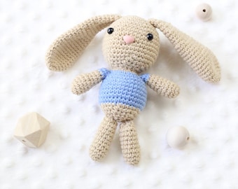 Cotton Bunny Plush Toy Cotton Bunny Amigurumi Rabbit Crochet Rabbit, Newborn Prop, Bunny Rabbit