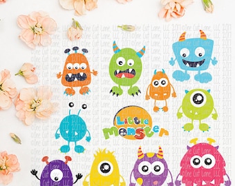 SVG, DXF, Pdf, Studio3 Cut file, CF195-205 Monster, cut file, scrapbook file, Monster Bundle cut files