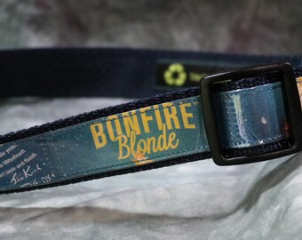 Adjustable Dog Collar from recycled Samuel Adams Bonfire Blonde Beer Labels