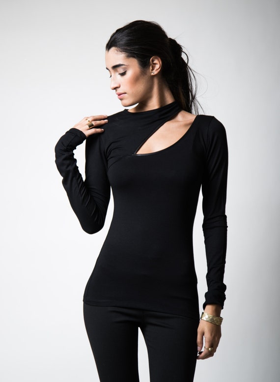 Party Top / Unique Blouse / Long Sleeve Top / Designer