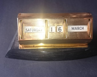 Vintage Gilt Perpetual Desk Calendar