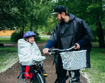 Child bike seat cover for rain and snow