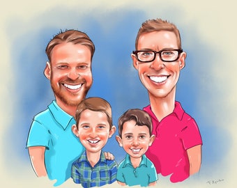 Dad Portrait Gift / Dad Cartoon Caricature / Father Portrait Gift / Daddy Portrait / Husband Portrait / custom dad portrait / dad caricature