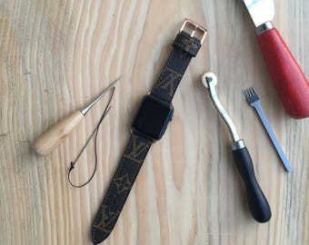Artisan watch strap handmade louis vuitton strap Apple Watch