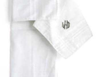 Men's Handkerchief w/Free Monogram, groomsmen, wedding, 2nd anniversary gift, 100% cotton