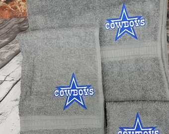 Dallas Cowboys 3 Piece NFL Embroidery Towel Bath Set Personalized Monogrammed Gift