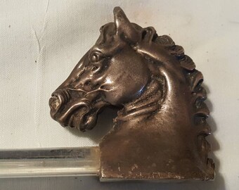 Vintage Reed and Barton 275 Silver Horse Head Magnifier / Reading Crystal Magnifier Stick / A MUST!!
