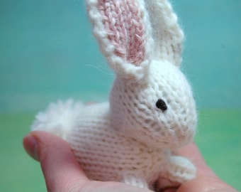 Toy Bunny, Stuffed Bunny, Knit Bunny Rabbit, White Nursery, White Bunny, Easter Bunny, Bunny Plush, Waldorf Bunny, Bunny Nursery, Woodland
