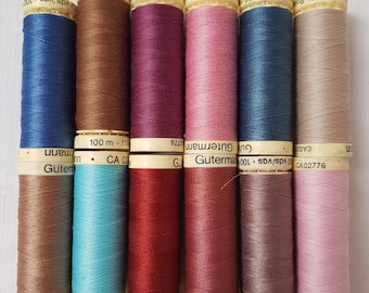 SALE 12 assorted spools sew-all thread Gutermann 100mt 110 yds 100% polyester