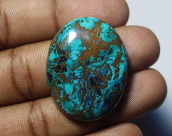 Azurite 100% Natural Cabochon Azurite 60 Ct {33 X 26}mm D2