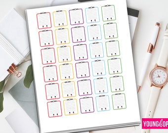 Kawaii Clipboard Planner Stickers-Kawaii-Clipboard Planner Stickers-Printable Stickers-Planner Stickers-Kawaii Planner Stickers-Clipboard