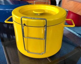 Swiss Modern Cast Iron Enameled Fryer Pot Copco Michael Lax Mid Century CookWare