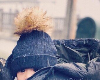 Baby wool beanie/Baby pom beanie/Baby beanie/Toddler beanie/Baby winter hat/Baby hat/Knitted baby beanie/Knit baby hat/Newborn baby beanie