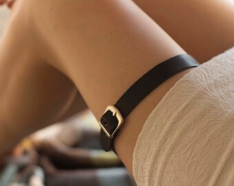 Leather Garter Black Wedding Garter Personalized Bridal Garter Bride Garter Set Leather Lingerie Girlfriend Gift/Gift for Her/Womans Gift