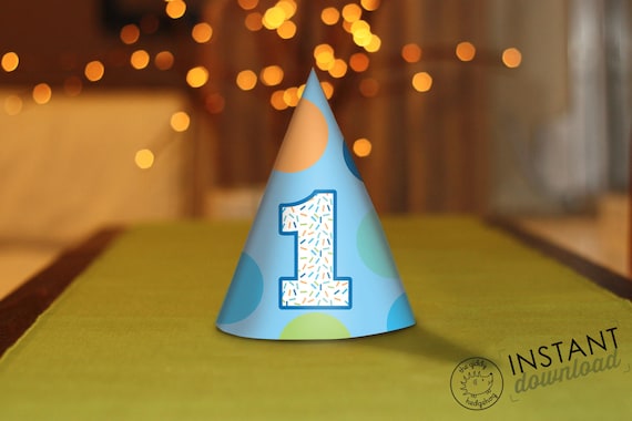 printable diy boy first birthday party hats one first birthday